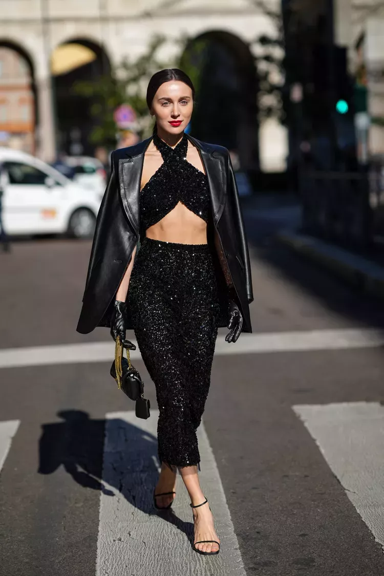 Pairing Sequins with Leather